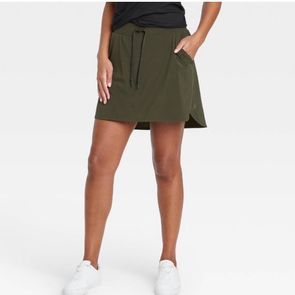 All in Motion Olive Green Plus Stretch Woven Skort